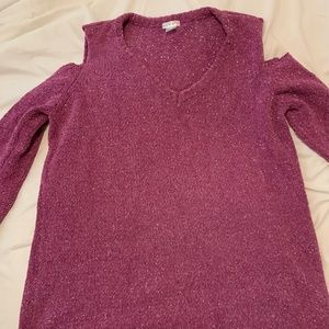 Purple Sweater With Silver Glitter.